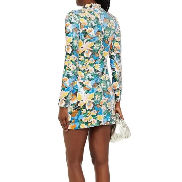 NWT - Missoni FLORAL-PRINT SEQUINED JERSEY MINI DRESS IN MULTICOLOR - 42 - Picture 9 of 16